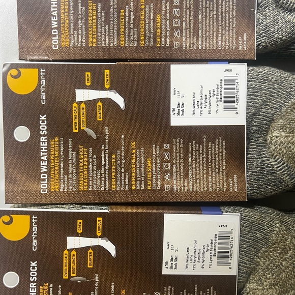 5 BNWT 78% Wool Carhartt Socks (Extremely Warm) - Picture 2 of 2
